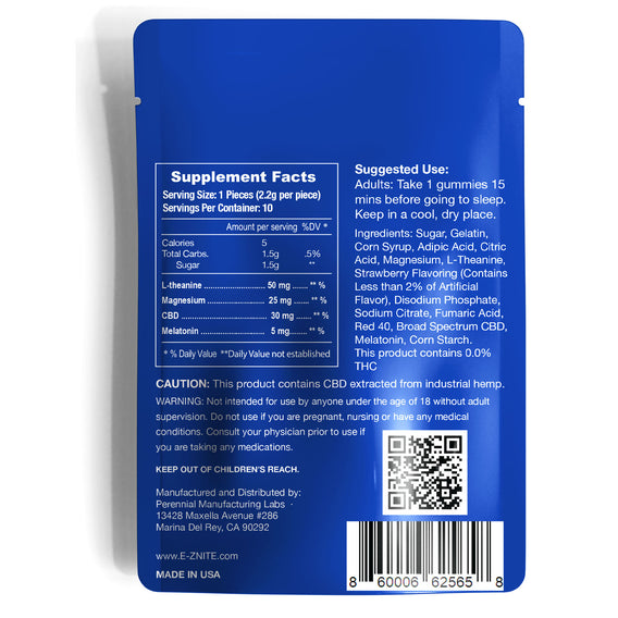 E-Z Nite Sleep CBD+Melatonin 10-Gummy Pack 300mg