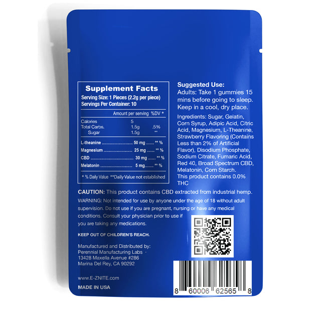 E-Z Nite Sleep CBD+Melatonin 10-Gummy Pack 300mg