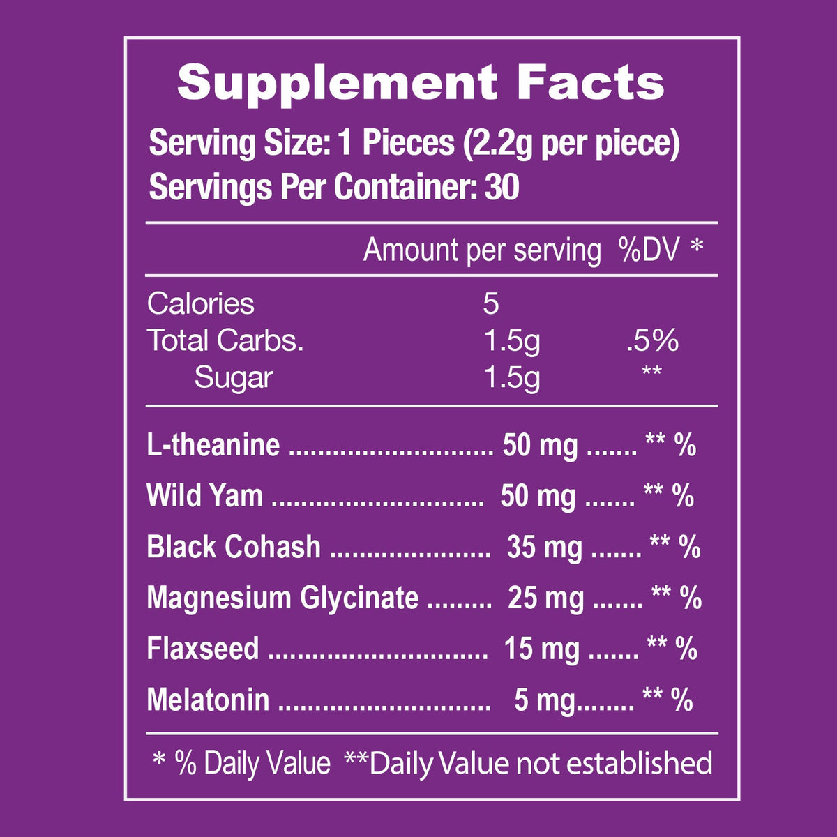Menopause Sleep Vegan Gummy 1 month Supply