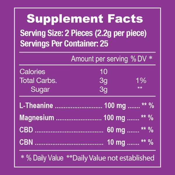E-Z Nite CBD+CBN with Magnesium and L-Theanine Gummies 1500mg (50ct)