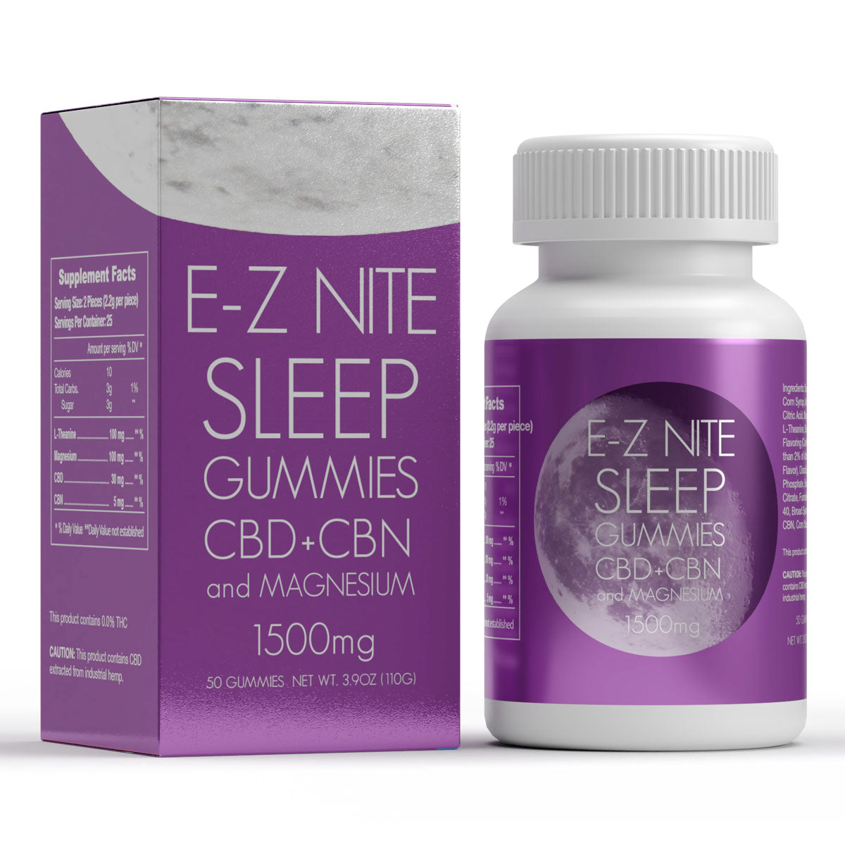 E-Z Nite CBD+CBN with Magnesium and L-Theanine Gummies 1500mg